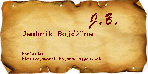 Jambrik Bojána névjegykártya